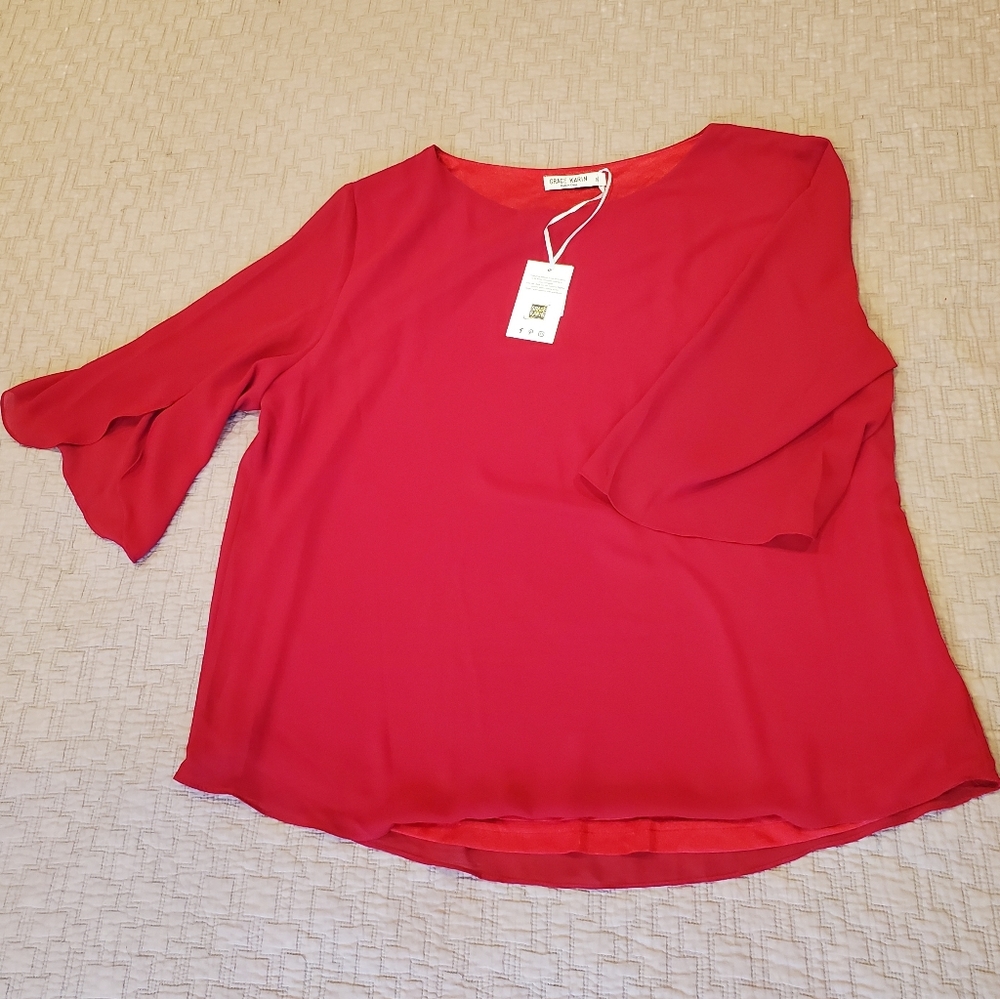 Grace Karin Split Sleeves Chiffon Top